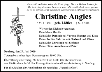 Anzeige von Christine Angles von MGO