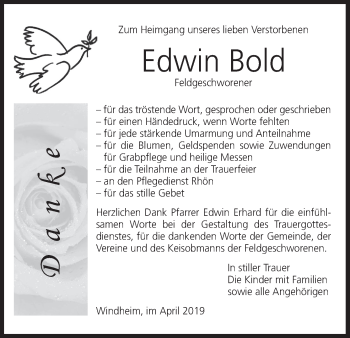 Anzeige von Edwin Bold von MGO