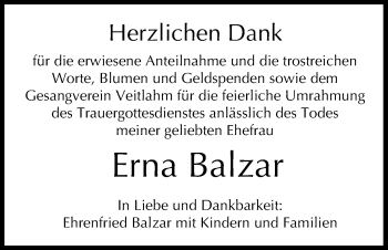 Anzeige von Erna Balzar von MGO