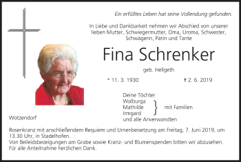 Anzeige von Fina Schrenker von MGO
