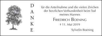 Anzeige von Friedrich Boening von MGO