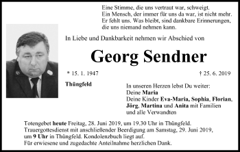 Anzeige von Georg Sendner von MGO