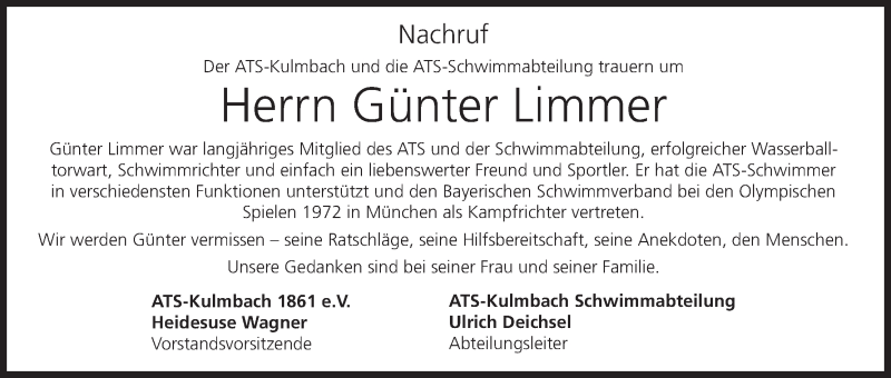  Traueranzeige für Günter Limmer vom 15.06.2019 aus MGO
