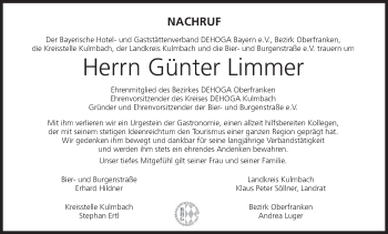Anzeige von Günter Limmer von MGO