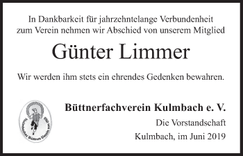 Anzeige von Günter Limmer von MGO