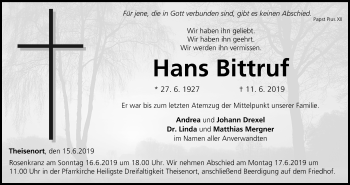 Anzeige von Hans Bittruf von MGO