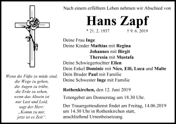 Anzeige von Hans Zapf von MGO