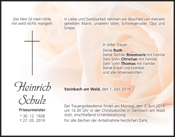 Anzeige von Heinrich Schulz von MGO