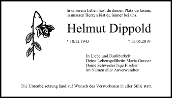Anzeige von Helmut Dippold von MGO