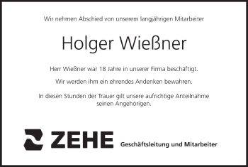 Anzeige von Holger Wießner von MGO