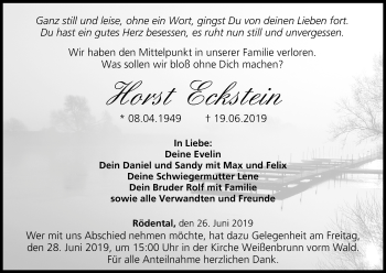 Anzeige von Horst Eckstein von MGO