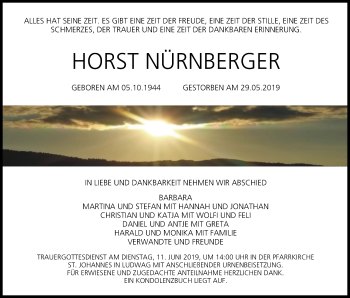 Anzeige von Horst Nürnberger von MGO