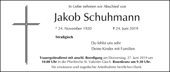 Anzeige von Jakob Schuhmann von MGO