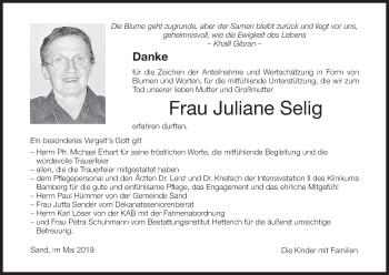 Anzeige von Juliane Selig von MGO