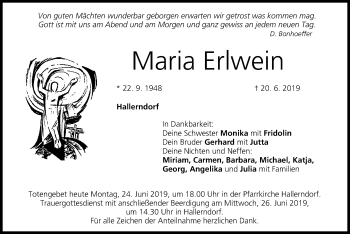 Anzeige von Maria Erlwein von MGO