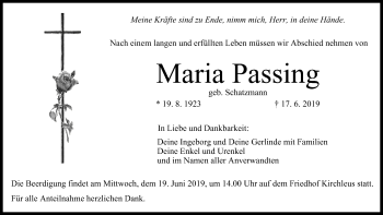 Anzeige von Maria Passing von MGO