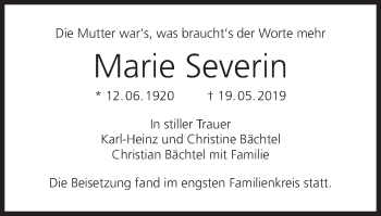 Anzeige von Marie Severin von MGO