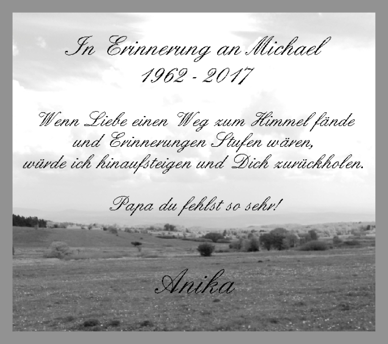  Traueranzeige für Michael  vom 29.06.2019 aus MGO