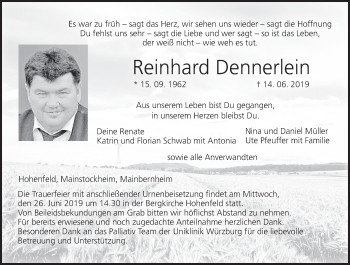 Anzeige von Reinhard Dennerlein von MGO