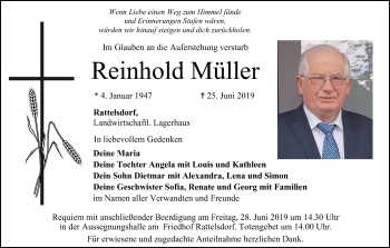 Anzeige von Reinhold Müller von MGO