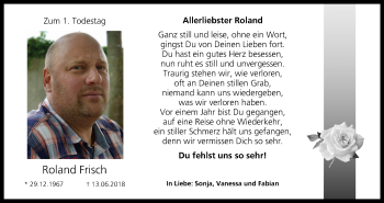 Anzeige von Roland Frisch von MGO