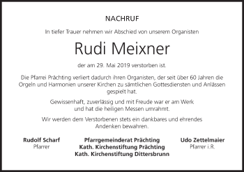 Anzeige von Rudi Meixner von MGO