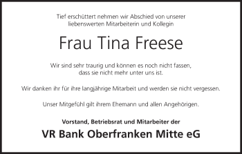 Anzeige von Tina Freese von MGO