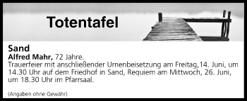 Anzeige von Totentafel vom 13.06.2019 von MGO