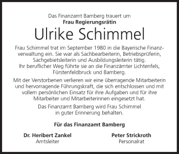 Anzeige von Ulrike Schimmel von MGO