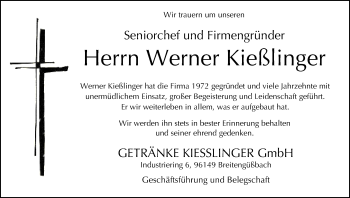 Anzeige von Werner Kießlinger von MGO