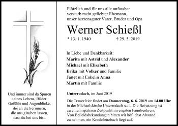 Anzeige von Werner Schießl von MGO