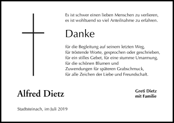 Anzeige von Alfred Dietz von MGO