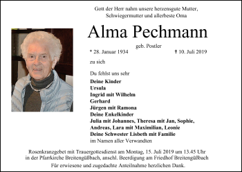 Anzeige von Alma Pechmann von MGO