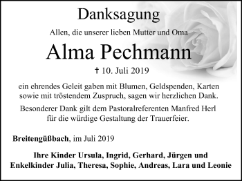 Anzeige von Alma Pechmann von MGO
