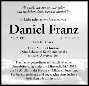 Anzeige von Daniel Franz von MGO