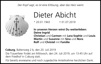 Anzeige von Dieter Abicht von MGO