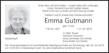 Anzeige von Emma Gutmann von MGO