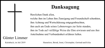 Anzeige von Günter Limmer von MGO