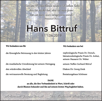 Anzeige von Hans Bittruf von MGO