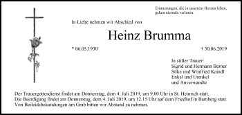 Anzeige von Heinz Brumma von MGO