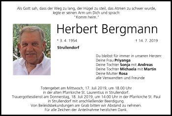 Anzeige von Herbert Bergmann von MGO