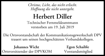 Anzeige von Herbert Diller von MGO
