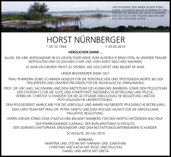 Anzeige von Horst Nürnberger von MGO