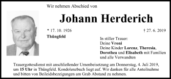 Anzeige von Johann Herderich von MGO