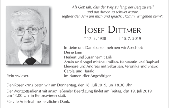 Anzeige von Josef Dittmer von MGO