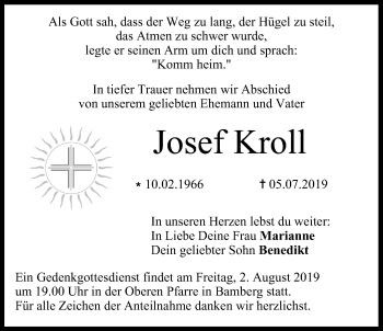 Anzeige von Josef Kroll von MGO