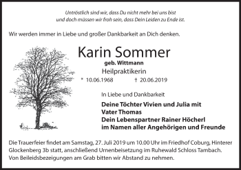 Anzeige von Karin Sommer von MGO