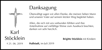 Anzeige von Karl Stöcklein von MGO