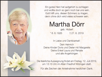 Anzeige von Martha Dörr von MGO