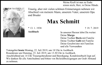 Anzeige von Max Schmitt von MGO